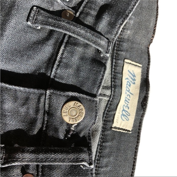 MADEWELL High Rise Distressed Denim‎ Ankle Cropped Ripped Knee Skinny Jeans 24 - Picture 6 of 7